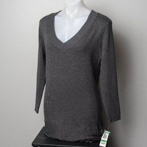 NWT Style & Co grey sweater with buckles - large